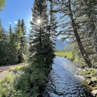 telluride downtown modern creekside river trail and river