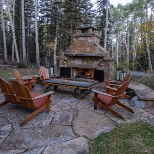 alpenglow mountain village vacation rental outdoor fireplace