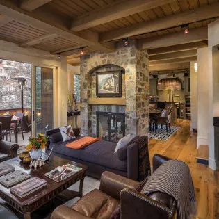 Telluride River Bliss Living Fireplace Dining